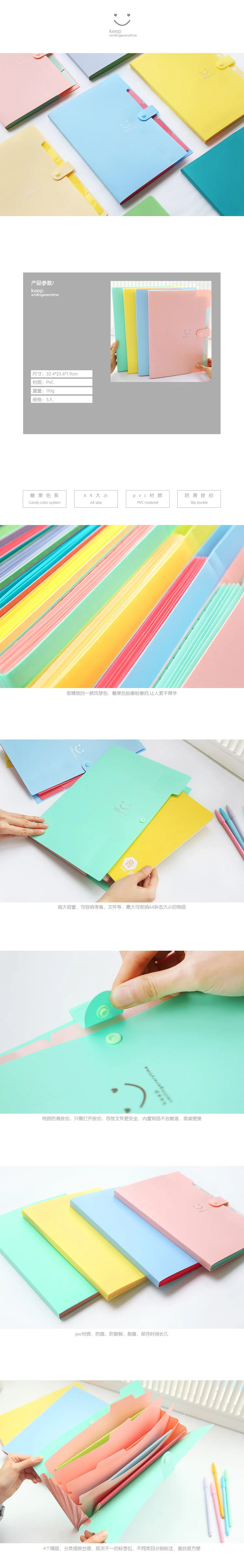 10 Colors Waterproof A4 File Bag Data Book Large Capacity File Bag Folder Briefcase Office Stationery Storage Bag 32.5*24.5cm