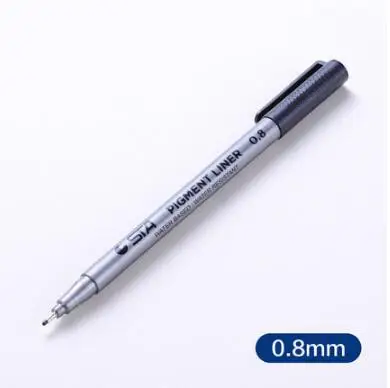0.8mm 1 шт. пигментный лайнер Pigma Micron чернила маркер ручка Sakura Fineliner набор кисть чернила Маркер эскизы ручки черные маркеры наконечник для искусства - Цвет: 0.8mm