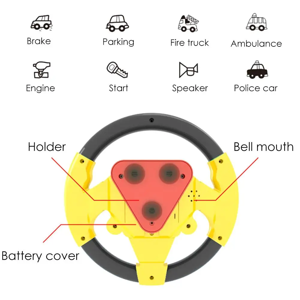 Игрушка электронный руль Copilot имитация гоночного водителя игрушка со звуком игрушка с рулевым колесом имитация вождения раннее