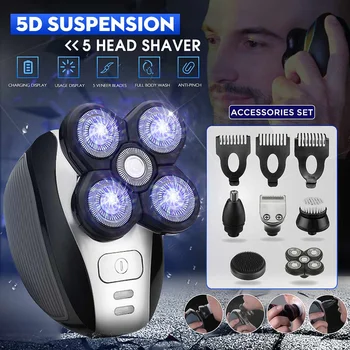 

100-240V 5 In 1 Electric Men Bald Head Shaver Shaver Kit Cordless Hair Clippers Trimmer stainless steel Ear nose hair trimmer