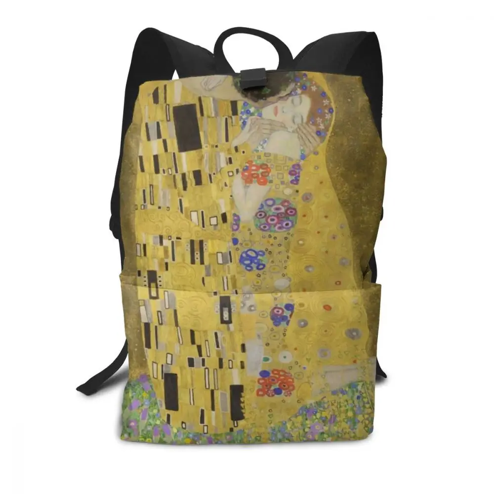 Klimt рюкзак Klimt рюкзаки подростковые мужские-женские сумки многофункциональные спортивные с принтом высокое качество трендовые сумки - Цвет: Klimt The Kiss