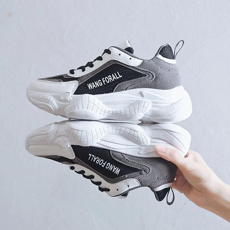 

Women Casual Shoes Fashion Women Sneakers Breathable Mesh Walking Shoes Lace Up Thick Sole Flat Shoes 21818AHT3222