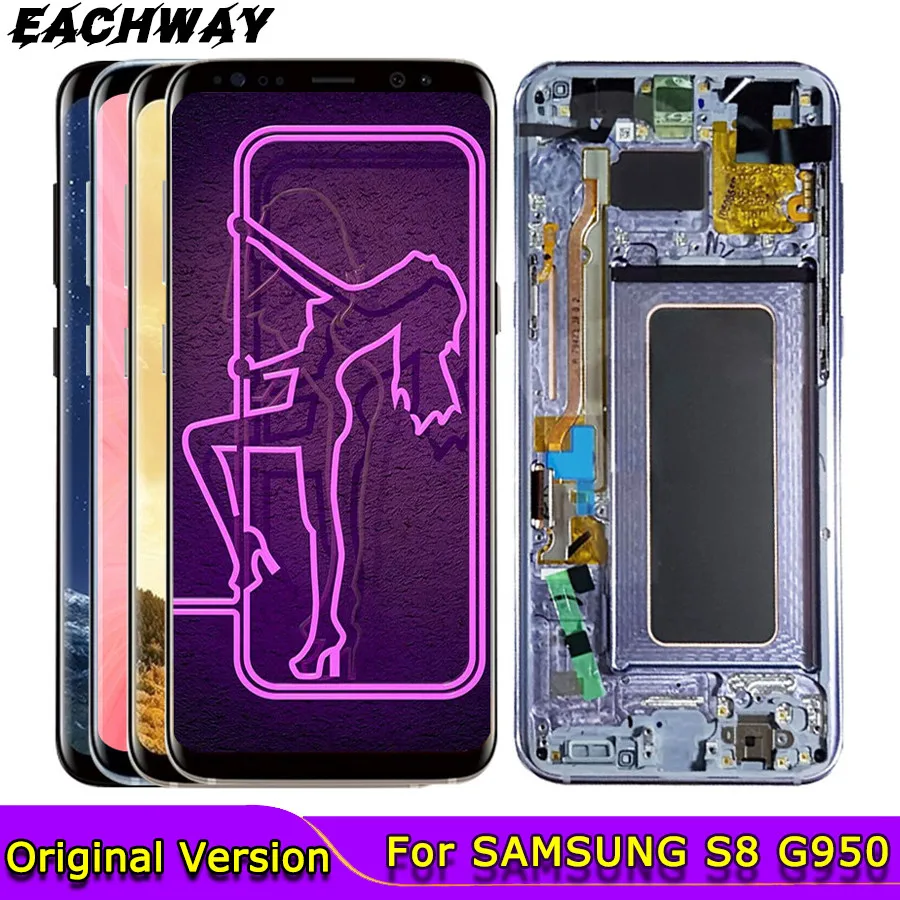 Сменный ЖК экран SUPER AMOLED 5 8 ''для SAMSUNG S8 G950 дигитайзер в сборе 6 2'' для Galaxy Plus G955