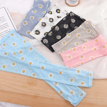 

Women's Summer Sun UV Protection Sleeves Lace Daisy Thin Long-sleeved Bike Breathable Cycling Gloves Driving Arm Sleeves