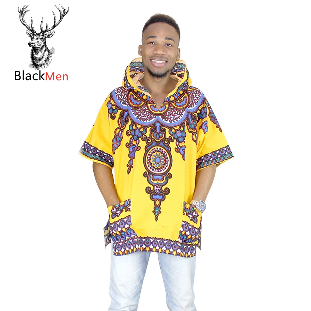 

Dashiki Mens lehenga Short sleeve Hoodie Hipster Hip Hop African muslim shirt for men t-shirt