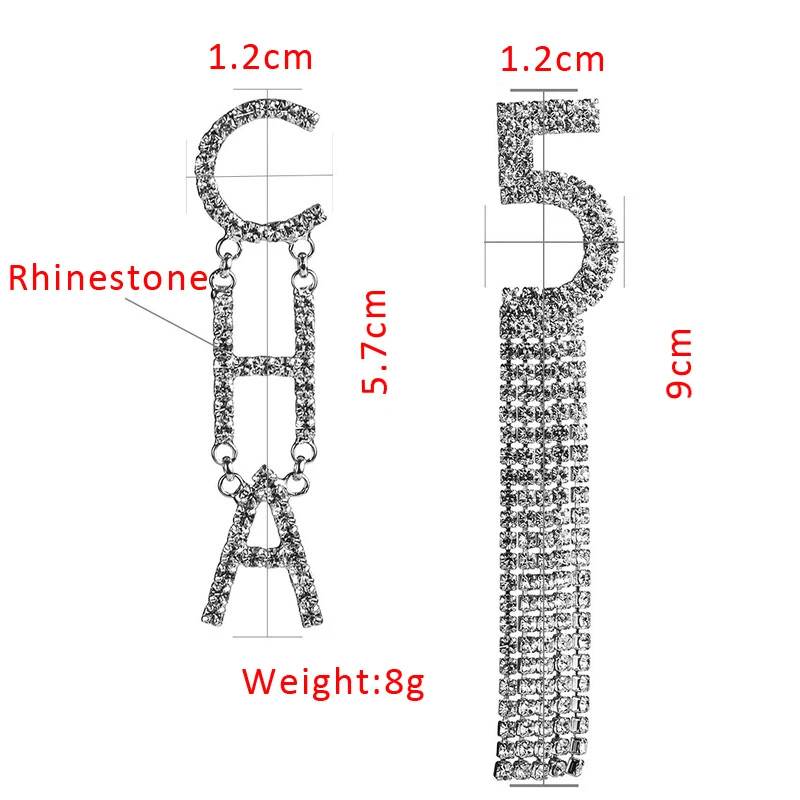 Ubuhle Кристальные Асимметричные свободные модные серьги массивные серьги ювелирные изделия золотые серебряная буква Висячие серьги для женщин аксессуары