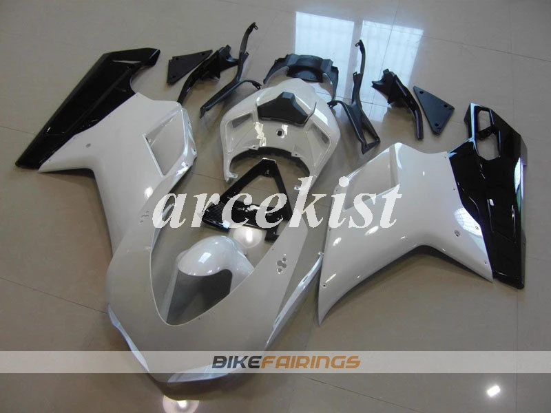 ABS полный обтекатель комплект подходит для DUCATI 848 evo 1098 1198 1098S 2007 2008 2009 2010 2011 2012 набор черный