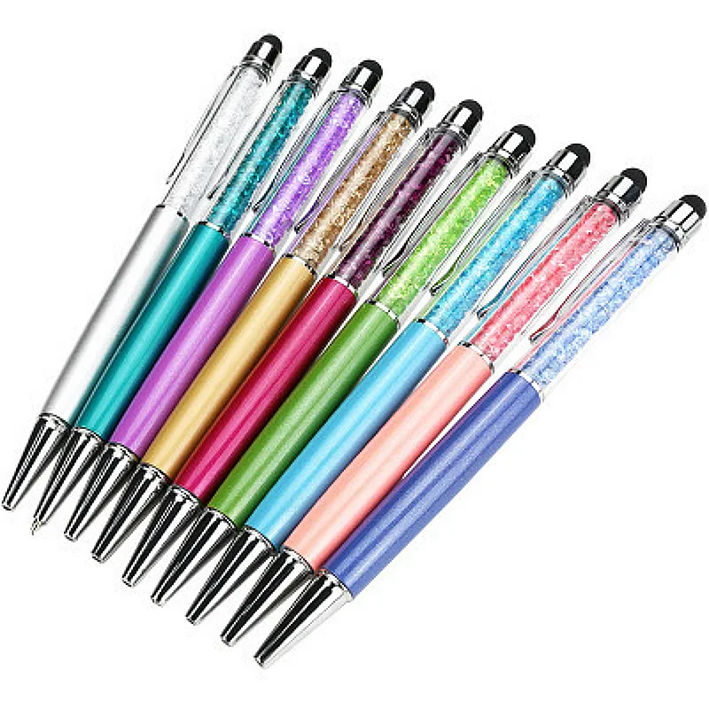 

1pcs Crystal Ballpoint Pen Fashion Creative Stylus Touch Pen Writing Stationery Office School Pen Ballpen Ink Black
