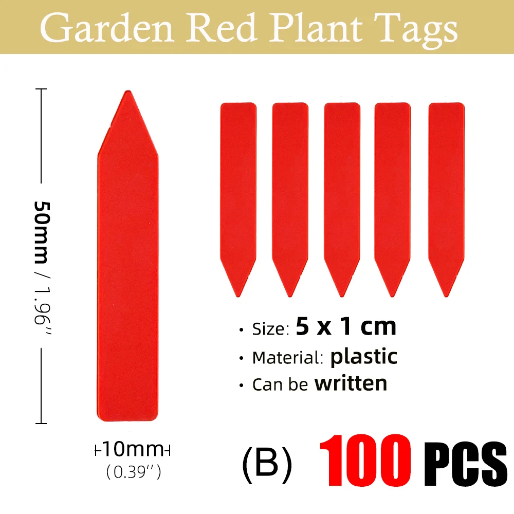 100PCS 5x1cm PVC  '1' Shaped Plant Tags Garden Labels Nursery Markers Waterproof Thicken Flower Classification Identification hanging basket flowers