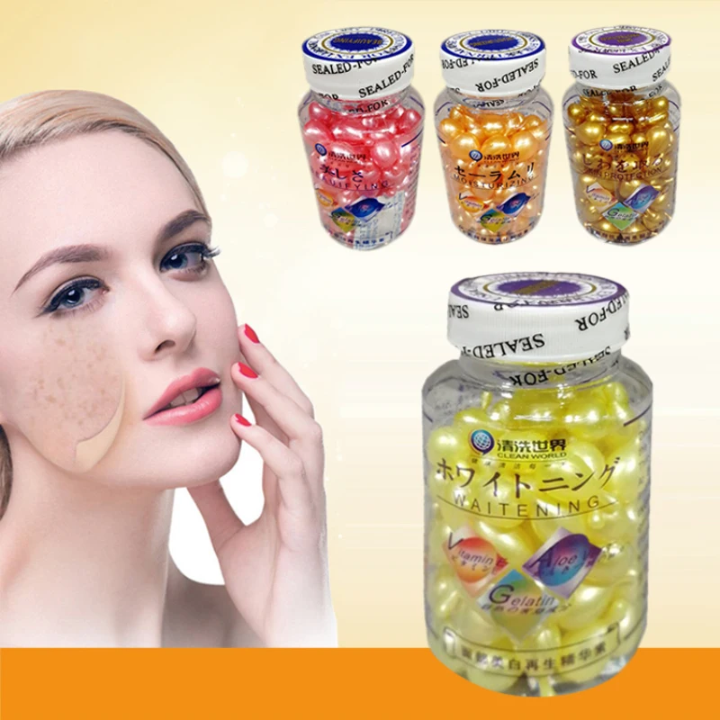 90/30pcs Vitamin E Capsules Serum Cream Antiwrinkle Facial Freckles