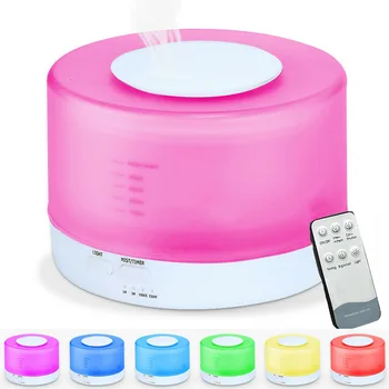 

New Household Remote Control Essential Oil Air Diffuser 500ml 7-Color Aromatherapy Humidifier Oil Diffuser Electric