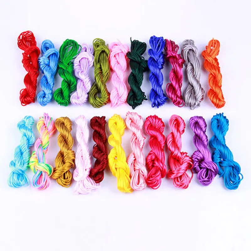 10meter Multicolor DIY Chinese Knot Bracelet Soft Satin Rattail Silk Macrame Cord Nylon for Arts and Crafts Twisted Rope 2mm | Дом и сад