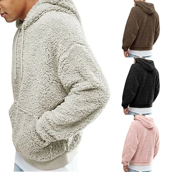 

Men Fluffy Pullover Fleece Sweater Winter Hoodie Warm Coat Hooded Sweatshirt USA