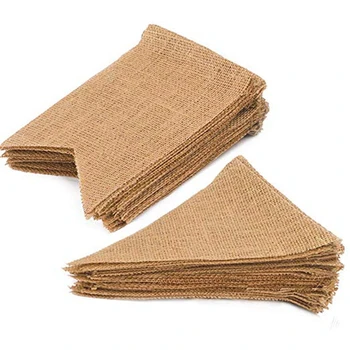

48Pcs Burlap Banner and Pennant Banner Rustic Banner DIY Decoration for Birthday, Wedding, and Baby Shower Christmas Decoration