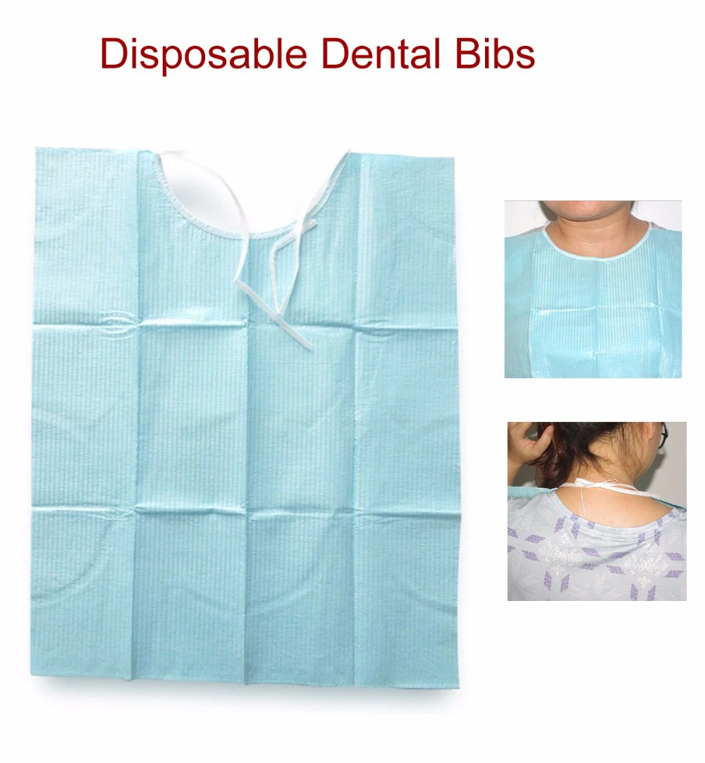 50PCSHighQuality3PlyDisposableDentalBibswithIndividualTies13