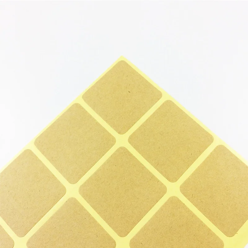 

150 Pcs/lot Square Kraft Blank Sealing Sticker For Handmade Products DIY Stationery Note Gift Self-adhesive Packaging Label