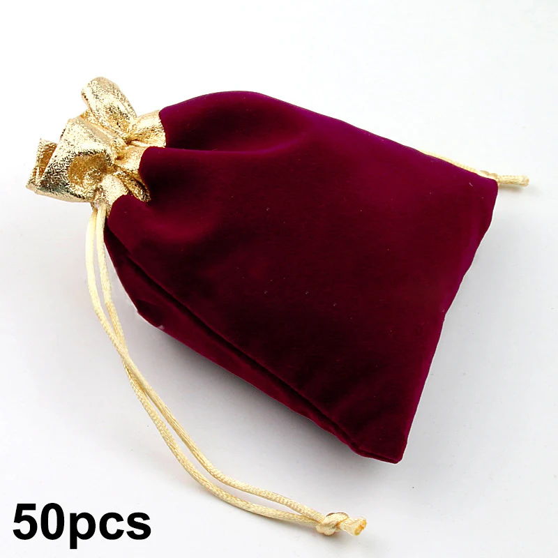50 шт./компл., органайзер, хранилище, сумочка, косметичка Drawstring макияж Чехол бархат белье холщовые сумки для багажа для свадебных сувениров