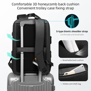 Fenruien Brand Laptop Backpack Anti-theft Waterproof School Backpacks USB Charging Men Business Travel Bag Backpack New Design 4