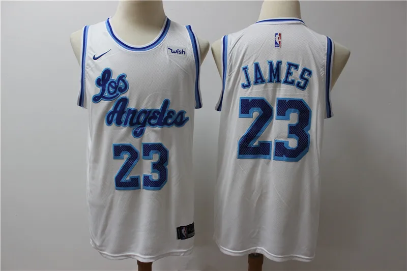 Мужская Нью-Джерси LeBron James Anthony Davis lakers white