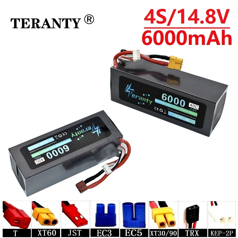 Teranty Мощность 14 8 v 6000 мА/ч 40C RC дроны Аккумуляторы для радиоуправляемой лодки Quodcopter