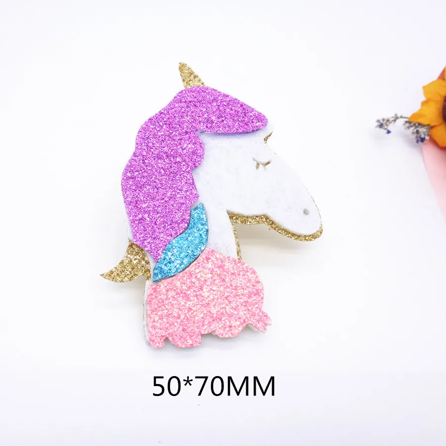 20PCS Glitter Leather Non-Woven Fabric For Hair Clips, Applique Patches DIY Craft Decoration Y19082802