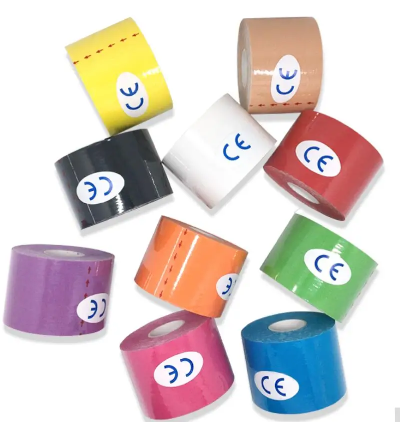 10 PACK Kinesiology Tape 5M Athletic Sports Tapes Rolls Knee Elbow Protector Waterproof Muscle Bandage Women Boob Underwear Tape sports tape kinesiology tape