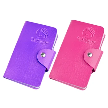 

MANZILIN 2 Pcs New 20 Slots Nail Art Stamp Plate Stamping Plates Holder Storage Bag , Purple & Rose Red
