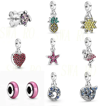 

2020 New High-quality Me My Blue Ocean Wawe Whale Sea Turtle Pink Flamingo Spacer Glamour Diy Suitable For Women 1:1 Jewelry