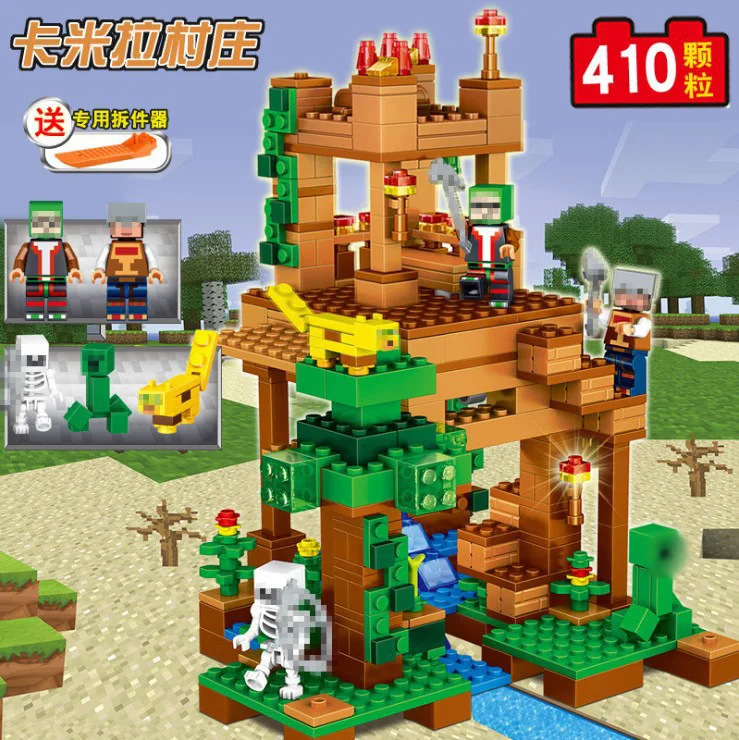 Новинка детские строительные блоки игрушка совместимая с Legoingly MinecraftING Jungle Tree House