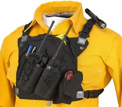 ABBREE Hands Free Chest Harness Bag Holster for Baofeng UV-5R TYT WOUXUN Motorola Yaesu Walkie Talkie (Rescue Essentia
