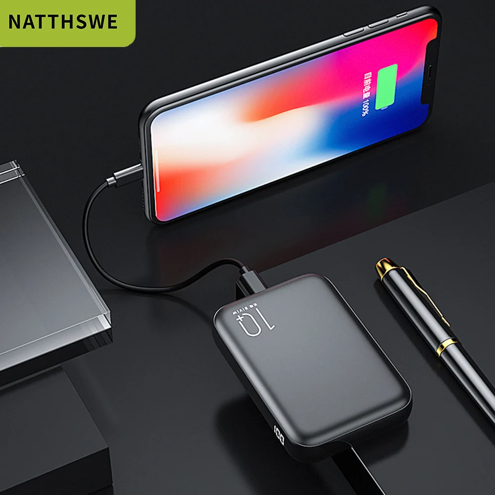 NATTHSWE, 30000 мАч, внешний аккумулятор, внешний аккумулятор, USB внешний аккумулятор, портативное зарядное устройство для мобильного телефона Xiaomi, iphone, huawei