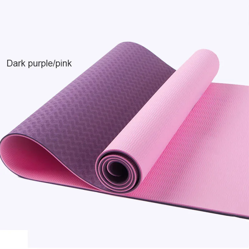 1 Two-Tone 183*61*0,6 см нескользящий Профессиональный коврик для йоги, для спортивного зала, мягкие коврики для пилатеса, складные для бодибилдинга, тренажеры для фитнеса - Цвет: 1 Two-Tone