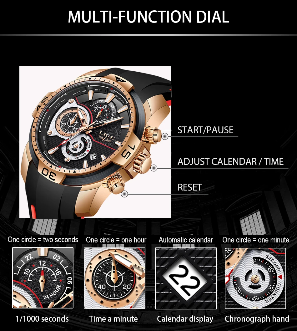 2022 LIGE Men Military Watches Luxury Creative Sport Watch Male Top brand Waterproof Quartz Watches Mens Clock Relogio Masculino