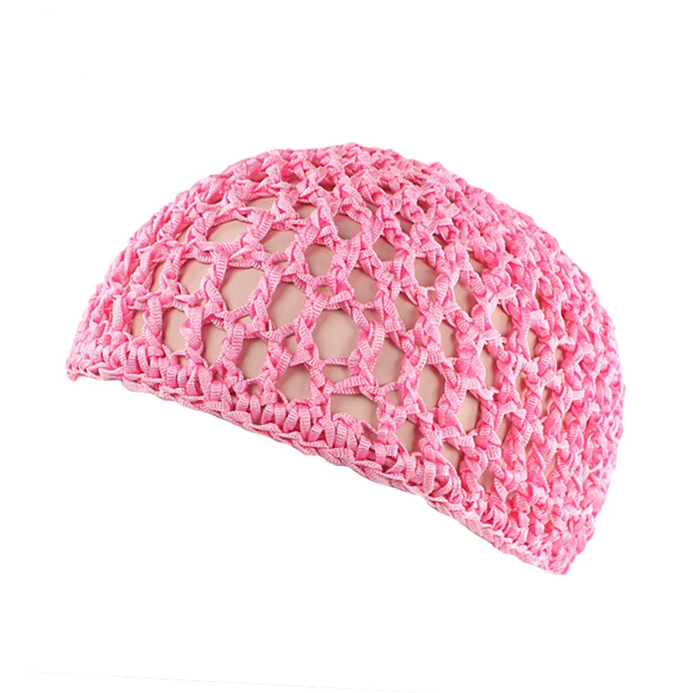 Новая женская сетчатая вязаная шапка для волос, Одноцветный снуд, спальный чехол с ночным мотивом, шапка с турбанами, популярные повседневные шапочки, головные уборы при химиотерапии - Цвет: pink