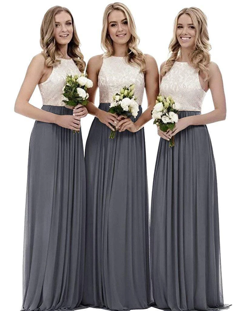 dusty gray bridesmaid dresses