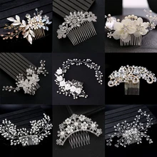 Микс стиль элегантный кристалл жемчуг цветок украшения для волос Свадебные аксессуары для волос расческа для волос Свадебные Заколки для волос Тиара; украшения для волос