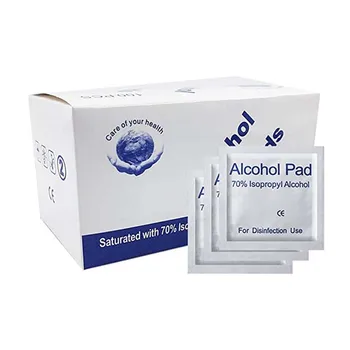 

W 100pcs Disposable Alcohol Disinfection Cotton Wipe Tablets Disinfection Paper Emergency Cleaning Supplies Outdoor First Aid