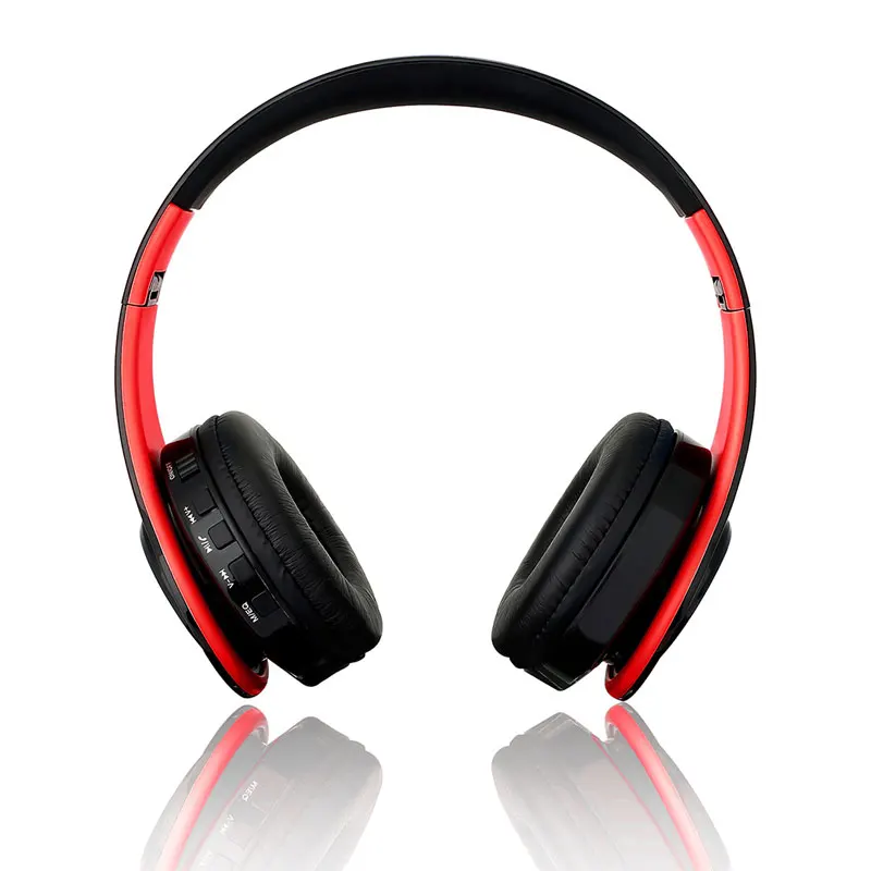 Красный Складные стерео Bluetooth наушники V4.2+ EDR Bluetooth наушники беспроводные наушники с микрофоном кабель 3,5 мм - Цвет: Красный