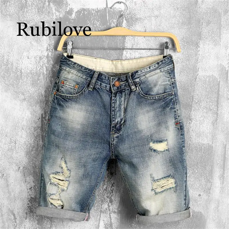 Летние джинсовые шорты, мужские джинсы, мужские джинсовые шорты, Бермуды для скейтборда, шаровары, мужские шорты для бега, рваные джинсовые шорты с волнистым рисунком размера плюс