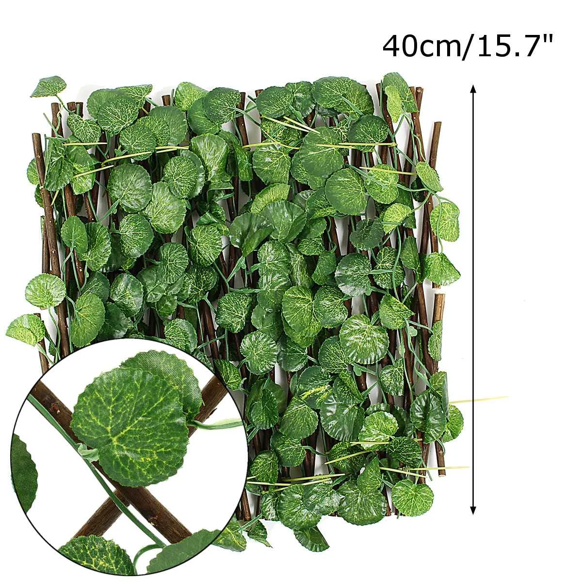 Begonia leaf 40cm Украшение для садового забора, уединение древесины с искусственным зеленым листом, выдвижное расширение, ограждение для дома, высота 70 см/40 см - Цвет: Begonia leaf 40cm
