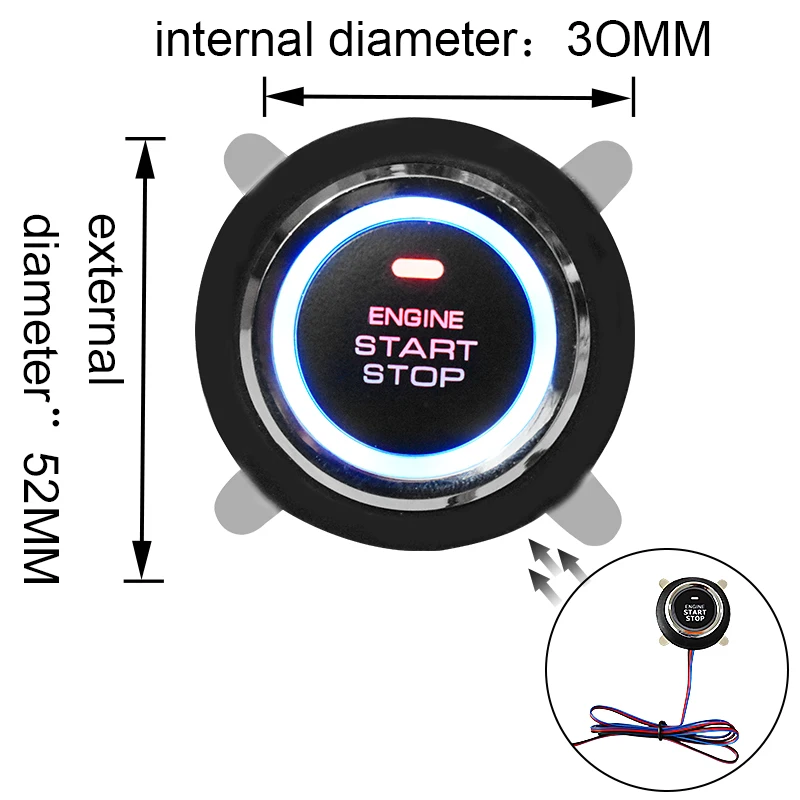 Car lock one key start RFID one key start system engine ignition system 12V automatic ignition ignition start key