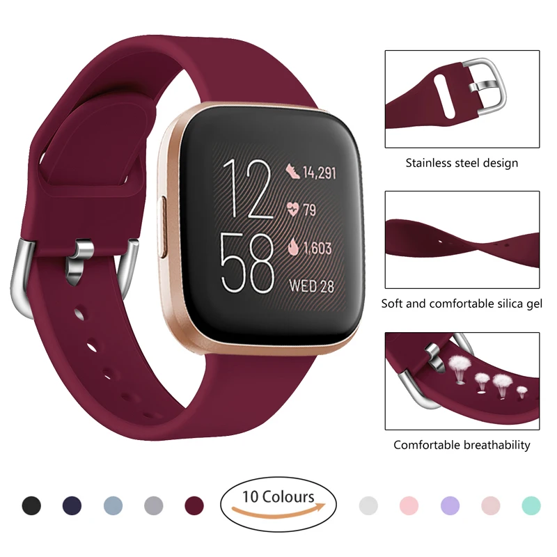 Мягкий силиконовый ремешок для часов для Fitbit Versa 2 Смарт-часы браслет дышащий Браслет для fitbit versa/versa lite Band