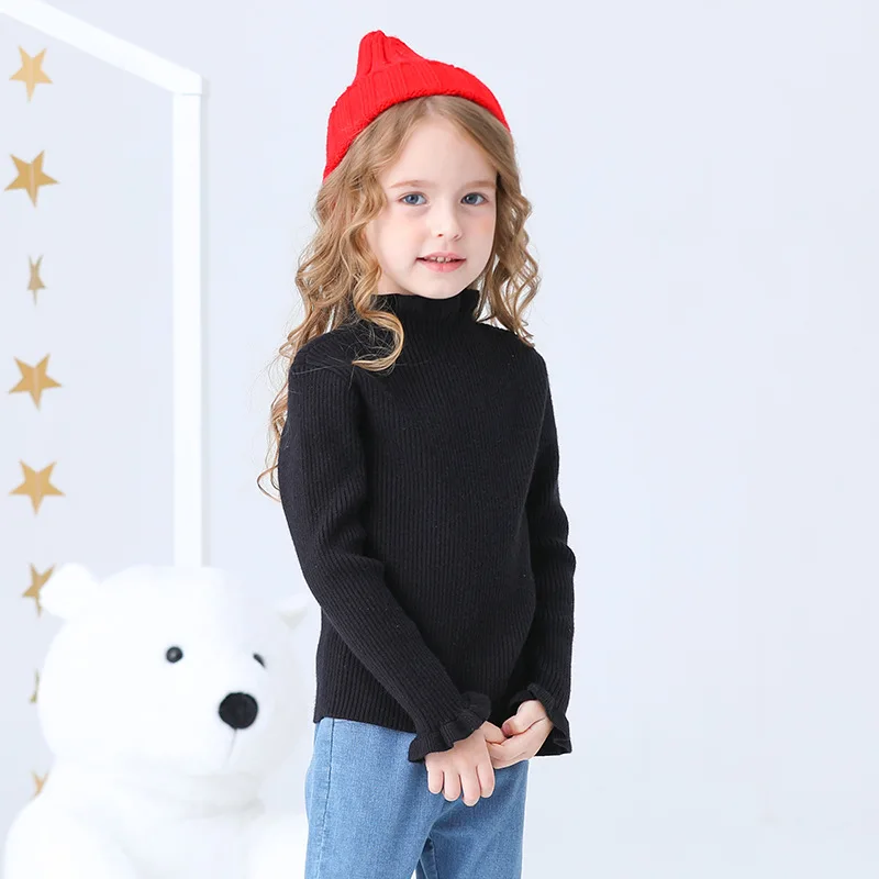 ActhInK New Girls Winter Sweater Baby Girls Knitted Sweater Ruffles Sleeve Sweater Infant Girls Sweater Pullovers
