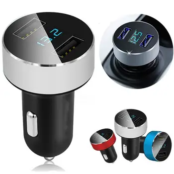 

3.1A Dual USB Car Charger 2 Port LCD Display 12-24V Cigarette Lighter Socket For Car Accessories Auto Charger For Phone
