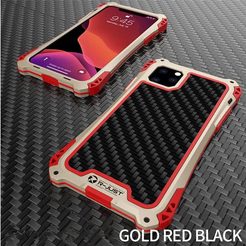R-JUST металлический чехол для телефона Amira для Iphone 11 Pro XS XR XS Max 8 7 6s plus грязеотталкивающий/антидетонационный с подарочными инструментами для установки