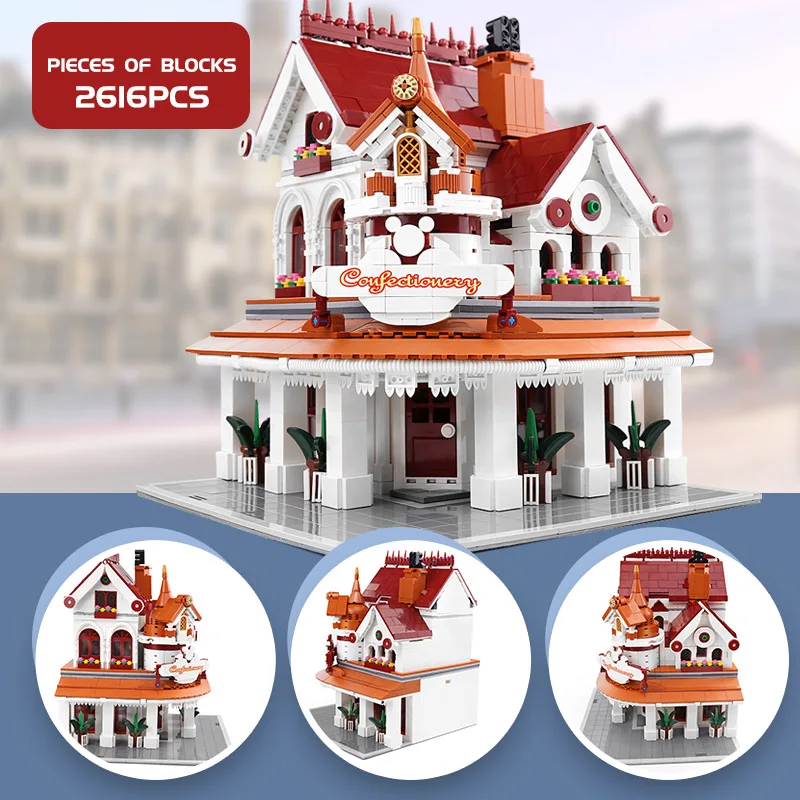 MOC Mold King 11003 Creator Expert Corner ресторанная улица серия модель строительные блоки