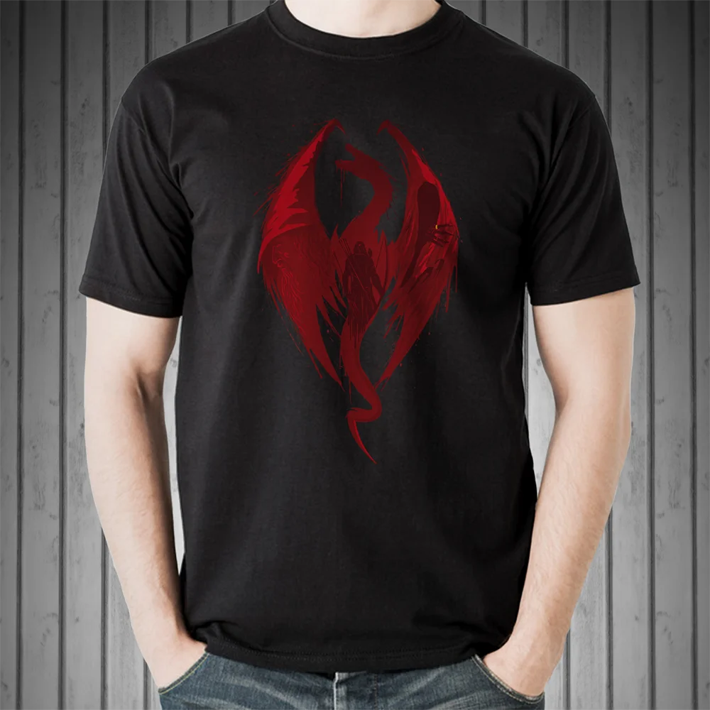 Футболка Dragon'S Bane Men'S Skyrim Hobbit Dragon Age Lotr Videogames летняя хлопковая модная футболка