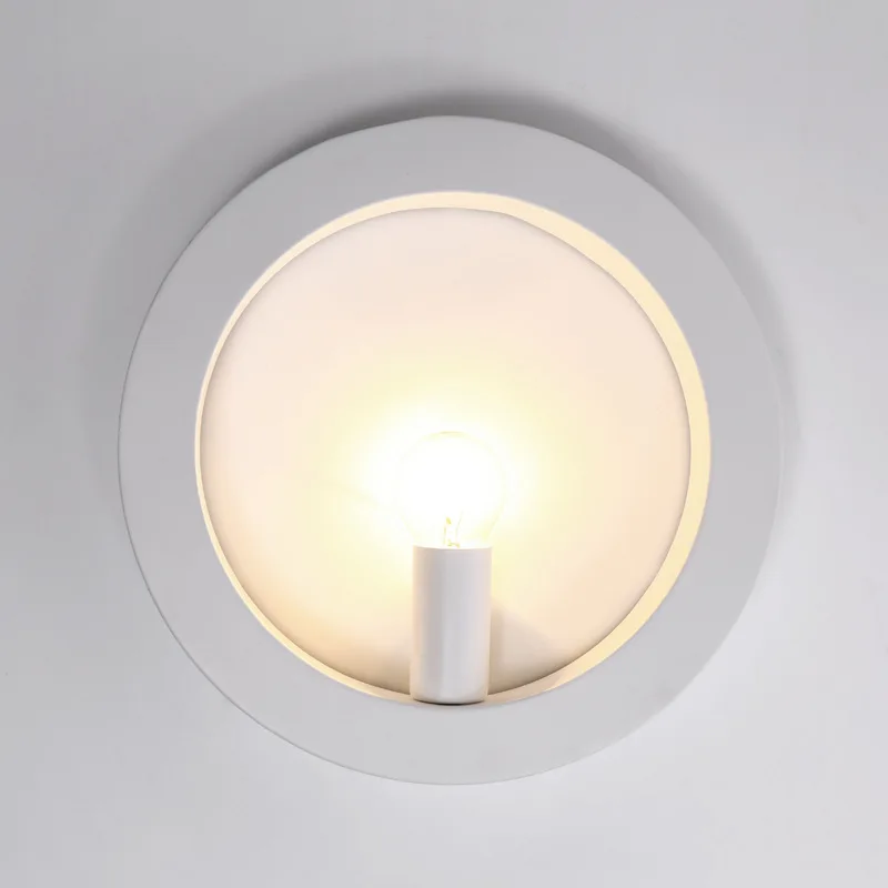 Modern Simple Circular Wall Lamp Led Living Room Bedroom Iron Wall Lamp Corridor Indoor Bedside Lamp Wall Sconce Light Fixture