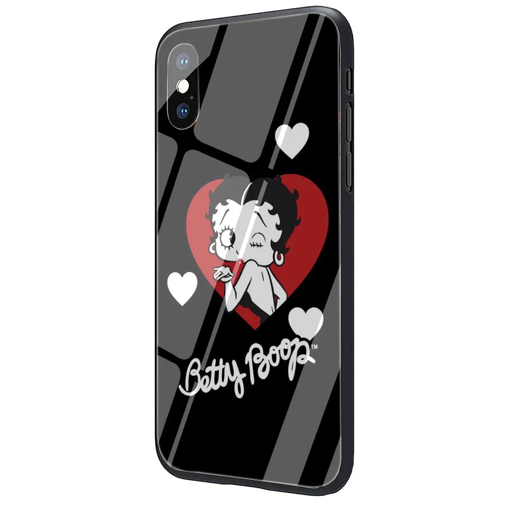 EWAU Betty Boop чехол из закаленного стекла для телефона для iphone 5 5s SE 6 6s 7 8 plus X XR XS 11 pro Max - Цвет: G6