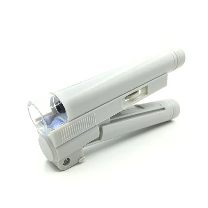 Handgerät Tasche Mikroskop Lupe Juwelier Silber Vergrößerungsglas Mit LED best 